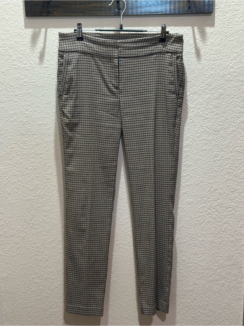 Worthington Black & Cream Micro Check Straight-Leg Pants